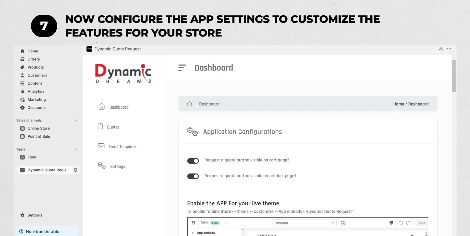 Now configure the app settings to customize the features for your store