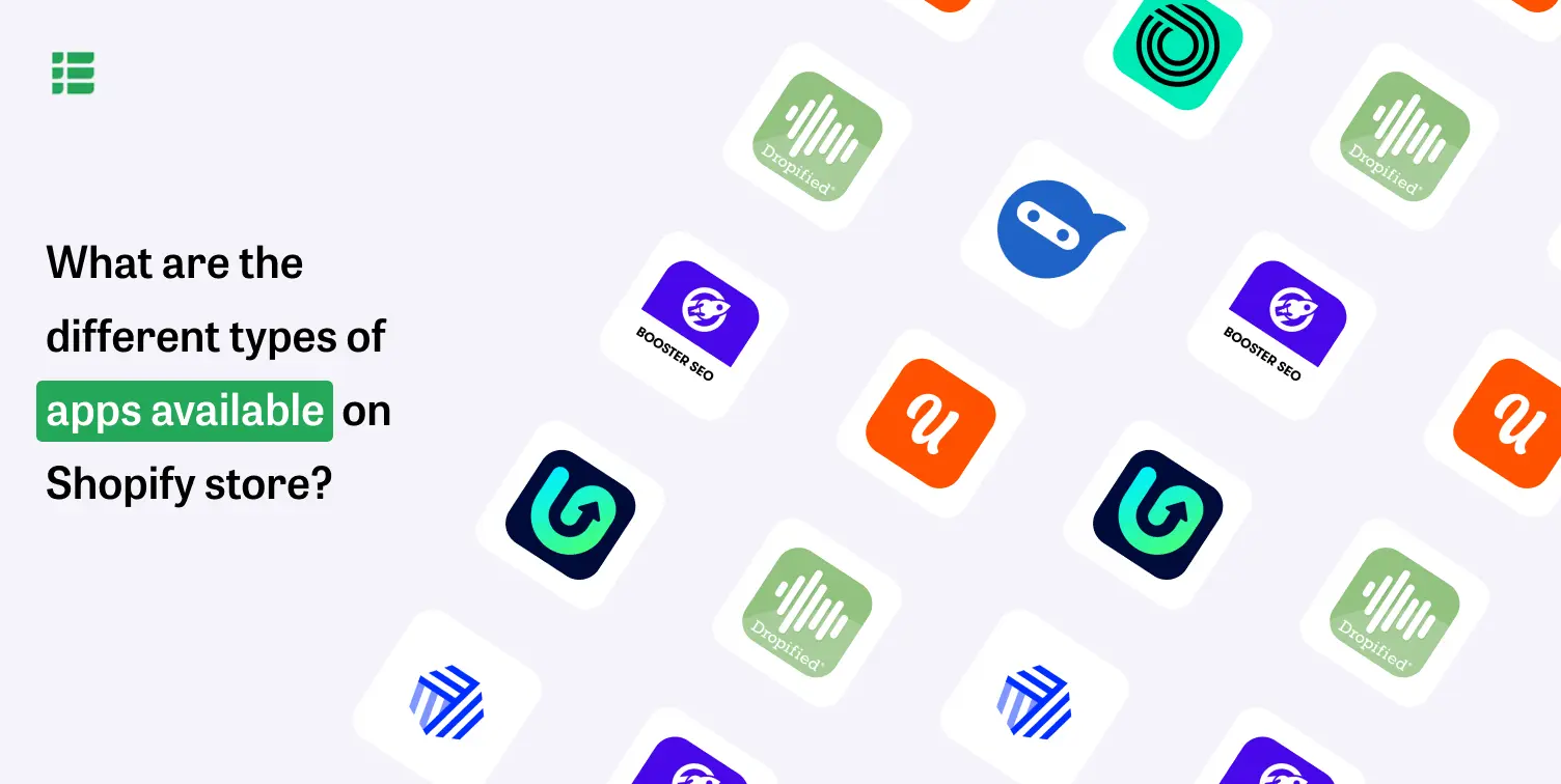 What are the different types of apps available on Shopify store